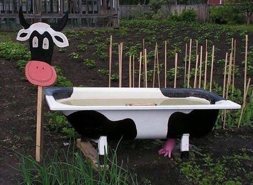 Що можна зробити із старої ванни: альпійська гірка, ставок, дитячий басейн, диван і крісла, мангал