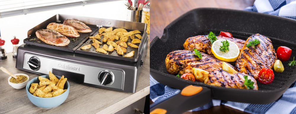 Що краще: сковорода гриль або електрогриль, огляд і порівняння